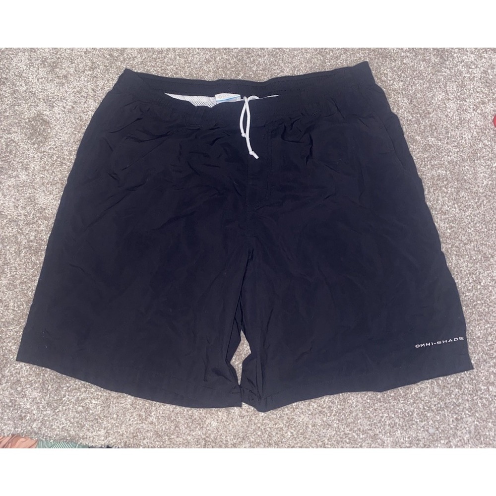 Columbia PFG Hiking‎ Shorts Mens Size 32 L NYLON Black Omni Shade Fishing 8"